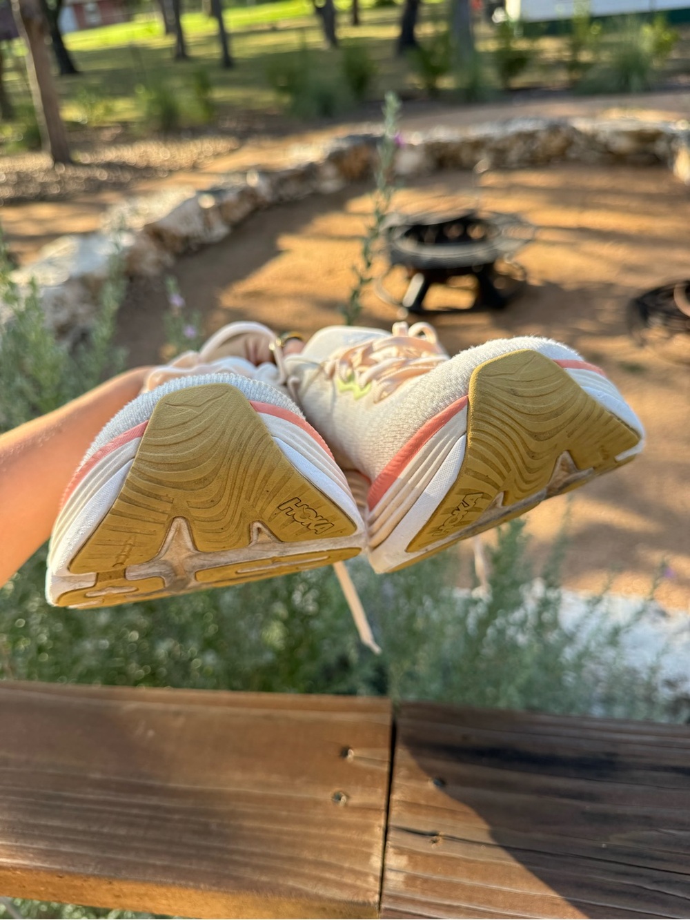 Hoka gaviota Women’s Cream and Peach Running Sneakers - Picture 8 of 8